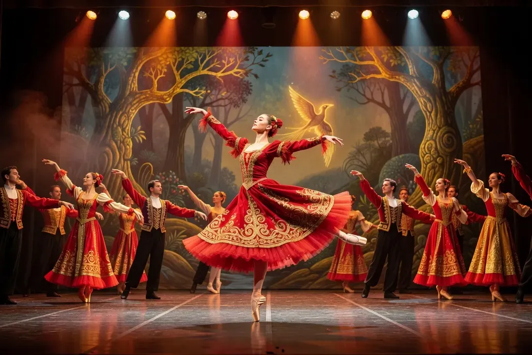 Costumes traditionnels russes pour un spectacle de ballet - broderies dorées