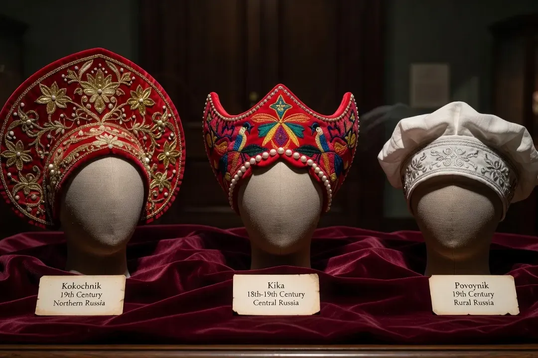 Coiffes traditionnelles russes kokochnik kika povoynik