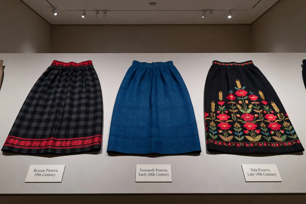 Trois variantes régionales de poneva russe au musée ethnographique